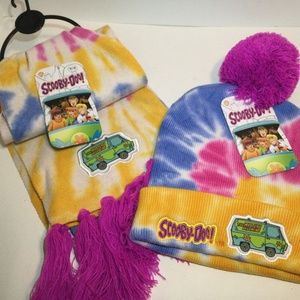Scooby Doo Tye Dye Beanie and Scarf NWT